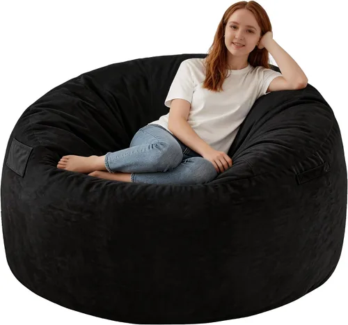 Vista 46 de Silla de Puf de 2 pies, Sillas de Puf Cómodas con Relleno de Espuma Viscoelástica, Sofá de Puf Esponjoso con Cubierta de Terciopelo Holandés, Sillas