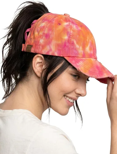 Vista 68 de Funky Junque - Sombrero de cola de caballo para mujer, gorra de béisbol con ajuste ajustable y cola de caballo alta cruzada para uso diario Paquete