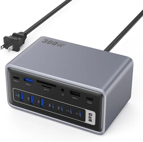 Vista 8 de Hub USB C, Adaptador Multipuerto USB C 8 en 1 con HDMI 4K, 100W PD, 3 Puertos de Datos USB-A, Hub USB Tipo C de Aleación de Aluminio para MacBook