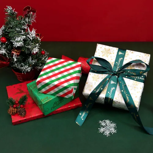 Vista 7 de Bobobag Papel de seda de Navidad de 20 x 20, 80 hojas para bolsas de regalo - Papel de seda dorado para regalos de Navidad y celebraciones