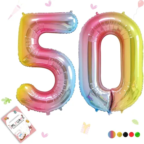 Vista 41 de Globos grandes de 40 pulgadas de números del 0 al 9, globos numéricos para decoración de fiesta de cumpleaños, globos de helio de aluminio