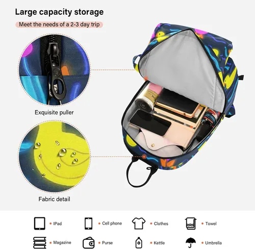 Vista 6 de Women Men Tennis Backpack Cute Sturdy Cute Animal Colorful Fluorescent Duckling 2 Rackets Padded Tennis Bag Gym Bag for Women, Men, Teenagers Tenis