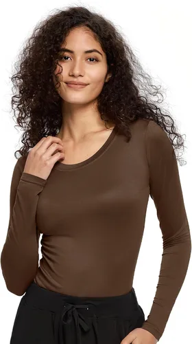 Vista 31 de COZYFIT Underscrub de manga larga para mujer - Blusas de uniforme para enfermeras con cuello redondo y tela suave Blanco