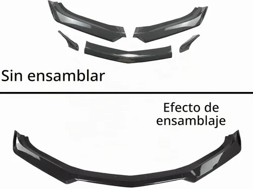 Vista 2 de Compatible con Camaro SS 2016-2024 / LS LT RS 2019-2024 de plástico ABS, 5 piezas, alerón divisor de labio de parachoques delantero
