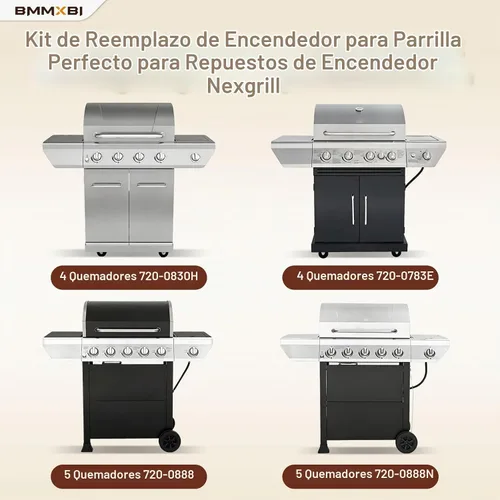 Vista 2 de Kit de encendido de parrilla de 5 salidas para piezas de repuesto Nexgrill con alambre