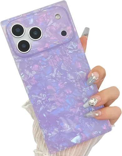 Vista 23 de Elegante funda con patrón de perlas compatible con iPhone, de borde rectangular, delgada, suave, de silicona de poliuretano termoplástico (TPU)