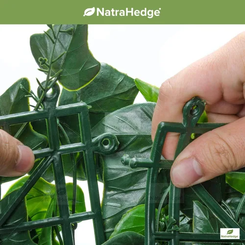 Vista 6 de NatraHedge Paneles de pared de hiedra artificial de 20 x 20 pulgadas (paquete de 12) Resistente a los rayos UV Decoración de vegetación