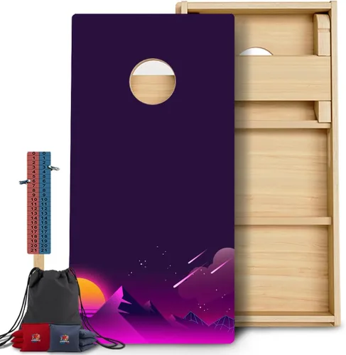 Vista 9 de CornholeGamesUSA Pro - Juego de tablas de Cornhole Fabricado en Estados Unidos Abedul báltico 3/4 Sin rebote Patas triples gruesas Dos 132