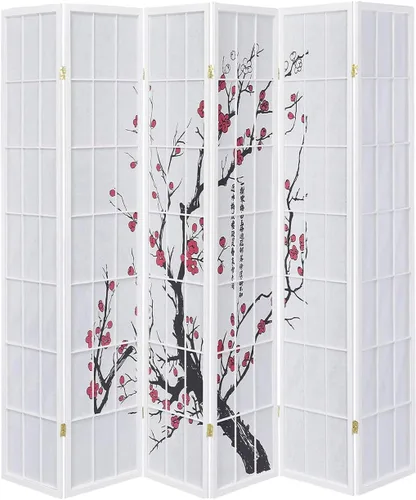 Vista 11 de Legacy Decor Biombo de 4 paneles para habitación con diseño de ciruelo en flor. Privacy Screen, Plum Blossom, Authentic Japanese Shoji Style, Real