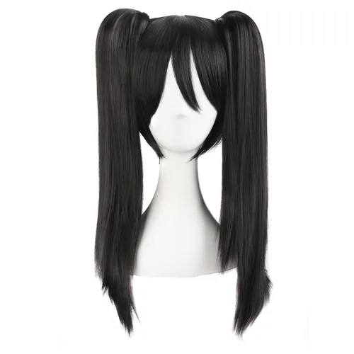 Vista 9 de MapofBeauty 20 pulgadas/19.7 in doble cola recta pelo Cosplay pelucas (azul marino)