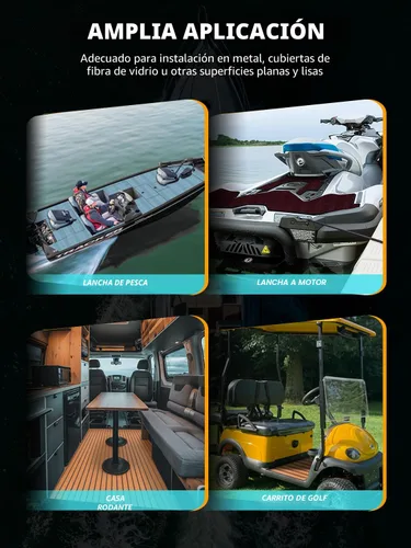 Vista 7 de FOCEAN Piso de lancha de espuma de etilvinilacetato para cubierta de lancha, alfombra marina antideslizante autoadhesiva para lanchas motoras Negro