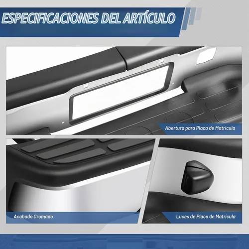 Vista 4 de Auto Dynasty Conjunto de parachoques trasero compatible con Chevy Silverado GMC Sierra 1500 2500 2500 1999-2006, 2007 1500 Classic Cromo pulido