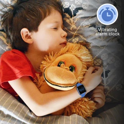 Vista 3 de Reloj deportivo digital para niños y niñas con contador de pasos, alarma vibratoria y despertador. Rastreador de actividad a prueba de agua, sin