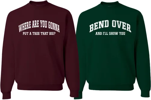 Vista 13 de Wild Bobby Why is The Carpet All Wet Todd Margo - Sudaderas con gráfico de Navidad para parejas