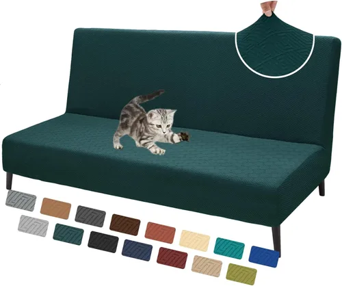 Vista 17 de XINEAGE - Funda elástica para futón y sofá cama, tamaño matrimonial, color Beige
