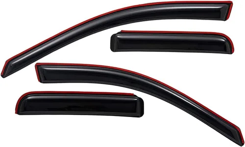Vista 4 de Lightronic Visera de ventana de ventilación automática con clip extra duradera en el canal, se adapta a Nissan Frontier Crew Cab 2005-2020