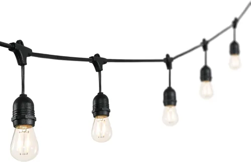 Vista 7 de JONATHAN Y JYL8702A - Tira de luces LED industriales rústicas de 48 pies, color negro, 15 luces, para interiores y exteriores, resistentes a