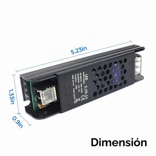 Vista 5 de Fuente de alimentación conmutada regulada universal de 12 V 3 A 36 W, convertidor de 100-250 V CA a 12 V CC, controlador LED, transformador
