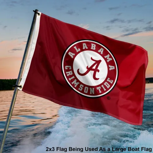 Vista 4 de Bandera pequeña de Alabama Crimson Tide de 2 x 3 pies