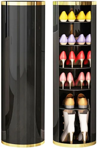 Vista 10 de Zapatero multifuncional de 360°, armario de almacenamiento para zapatos, zapatero giratorio vertical, zapatero para entrada, almacenamiento simple