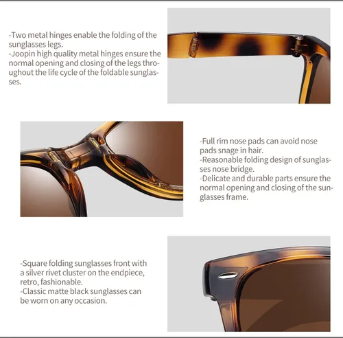Vista 5 de Joopin Gafas de sol cuadradas polarizadas con protección UV para hombre y mujer