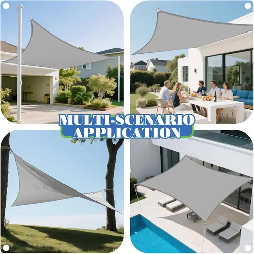Vista 6 de ECOOPTS - Toldo parasol rectangular, tamaño 8 x 12 pies, impermeable, con protección UV, para patio al aire libre, pérgola, jardín trasero