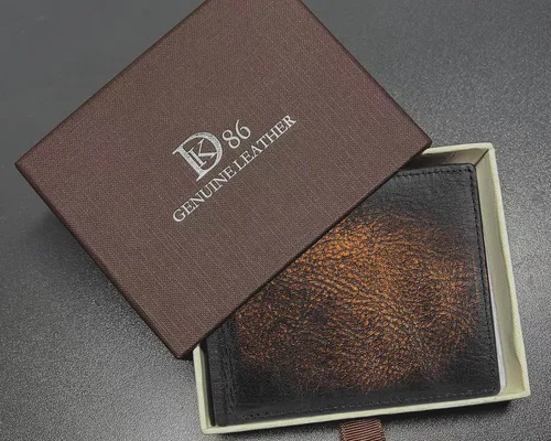 Vista 7 de DK86 Billetera plegable de piel auténtica para hombre, bloqueo RFID, capacidad adicional, múltiples ranuras para tarjetas con 2 ventanas