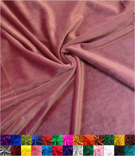 Vista 22 de Barcelonetta Tela de terciopelo elástico Lujo y suave Tela de terciopelo Rollo de 60 pulgadas de ancho 10% elastano Costura, ropa