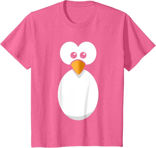 Vista 37 de Camiseta divertida con diseño de cara de pingüino o disfraz fácil, color negro, talla S