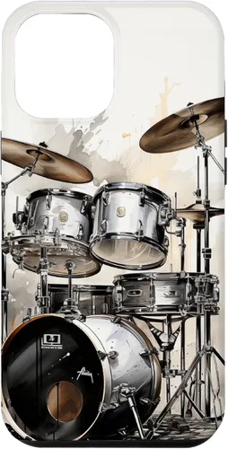 Vista 26 de Vintage Drum Set Drawing Funda para iPhone 17