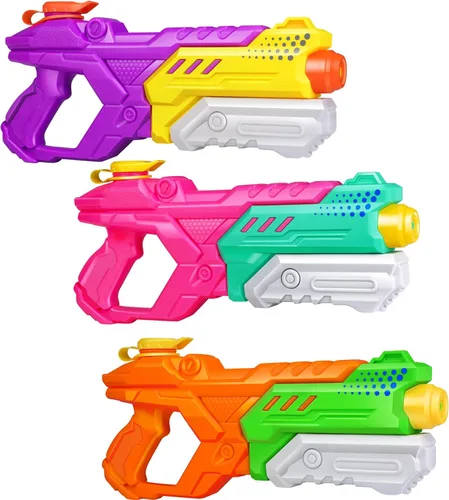 Vista 13 de Quanquer Paquete de 3 Pistolas de Agua para Niños y Adultos - Pistola de Juguete de Agua de 600CC Súper Blaster Empapador de Largo Alcance Alta