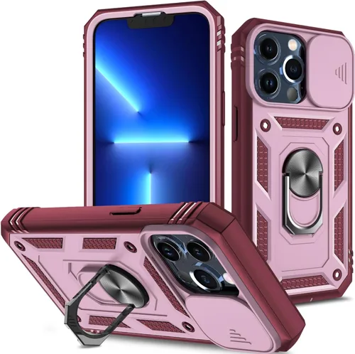 Vista 38 de Korecase Diseño para iPhone 12 Pro Max Kickstand Funda con cubierta de cámara de grado militar Caída de doble capa de cuerpo completo Protección a