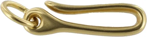 Vista 4 de Buckleguy.com B8367 latón natural, pequeño gancho de pescado, latón macizo-LL, Latón natural (Bocr2)