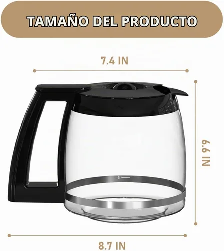 Vista 6 de Olla de Reemplazo para Jarra de Café de 14 Tazas Compatible con la Máquina de Café Cuisinart DCC-2200RC, DCC-2200, DCC-3200, DCC-3200P1, DCC-3200FR