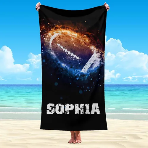 Vista 43 de Artsadd Toalla de playa personalizada para adultos, manta de playa personalizada de baloncesto con nombre inicial como regalo de fiesta para viajes