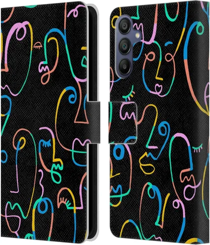 Vista 16 de Head Case Designs Officially Licensed Ninola Brushstrokes Multi Colorful Leather Wallet Case Compatible with Samsung Galaxy A07 4G
