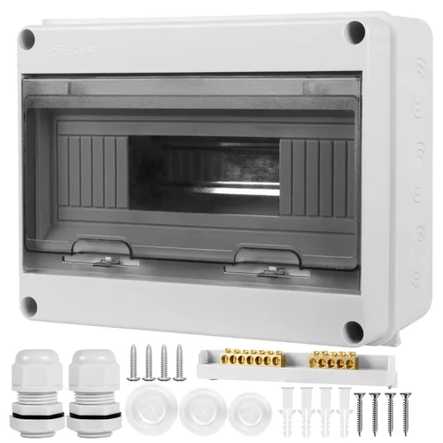 Vista 18 de Caja de Protección de Distribución Impermeable, Caja Eléctrica de Disyuntores de Plástico ABS y Cubierta Transparente IP65, para Disyuntor de Pared