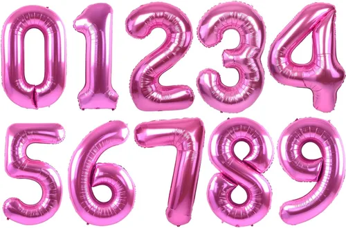 Vista 22 de TONIFUL Globos grandes de 50 pulgadas con números dorados del 0 al 9, globo digital grande de Mylar número 8 digital ocho para fiestas