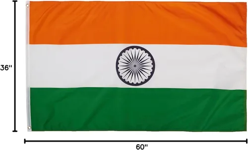 Vista 2 de Bandera de poliéster de la India, 3 por 5