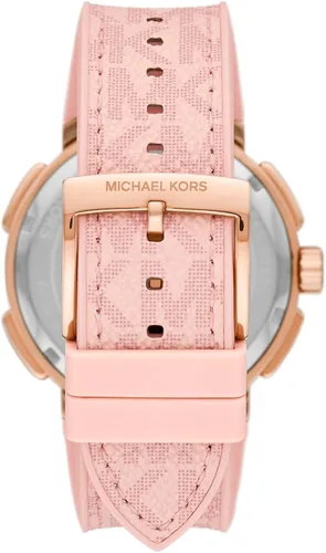 Vista 3 de Michael Kors Sidney - Reloj de cuarzo de acero inoxidable con correa de silicona para mujer