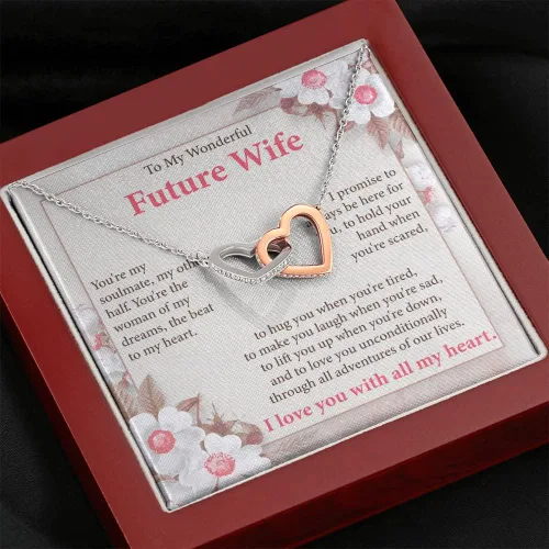 Vista 2 de Collar de To My Future Wife Youre My Soulmate My Other Half regalo de cumpleaños para prometida joyería romántica de alma gemela collar de nudo