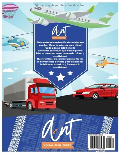 Vista 2 de Vehículos en Acción Libro de Colorear para Pequeños Amantes de los Autos (Spanish Edition)