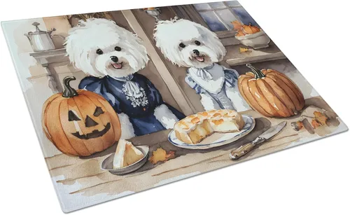Vista 9 de Caroline's Treasures DAC1720LCB Affenpinscher - Tabla de cortar de vidrio con calabazas para cocina de otoño, grande, decorativa, de vidrio