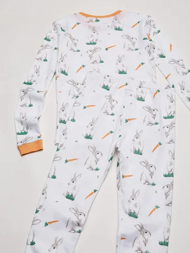 Vista 5 de Burt's Bees Conjunto de pijama para bebé, camiseta y pantalón de 2 piezas, 100 % algodón orgánico, Hábito de conejo