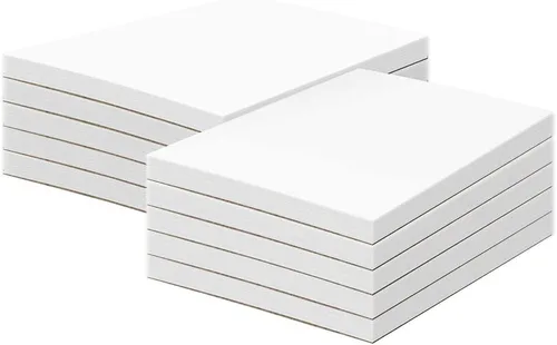Vista 6 de 3" x 5" White Memo Pads w/ Chipboard on the Back – Blank White Writing Pads for Taking Notes, To-Do Lists, Reminders, Sketches Gummed Top, Easy