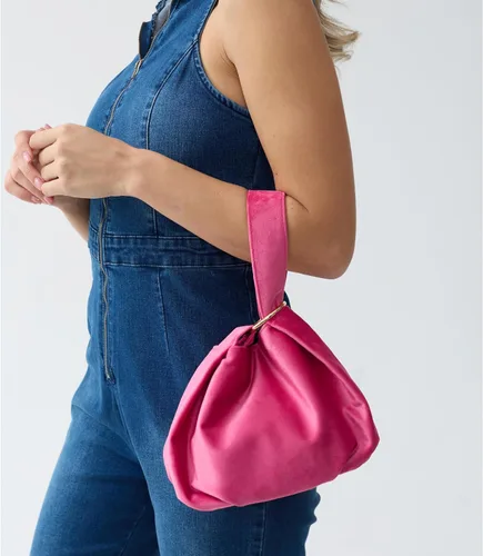 Vista 6 de Bolso de mano pequeño de terciopelo con asa superior para mujer