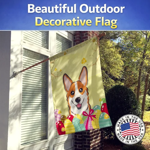 Vista 843 de Caroline's Treasures BB1923GF Bandera decorativa para jardín con diseño de Border Collie, para caza de huevos de Pascua, para jardín, jardín, patio