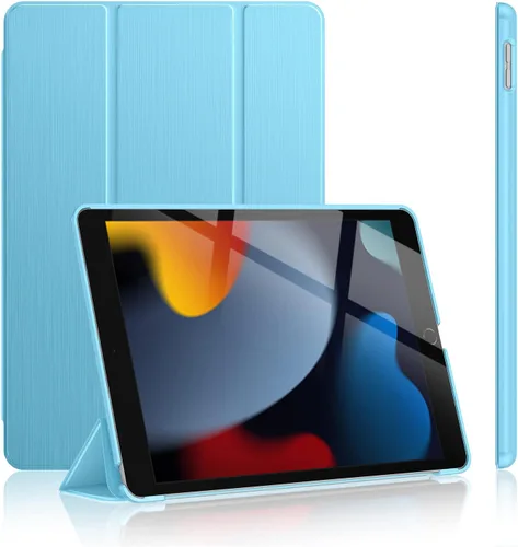 Vista 10 de Soke Funda para iPad de 9ª/8ª/7ª generación 2021/2020/2019, [soporte tríptico delgado + activación/suspensión automática], cubierta trasera