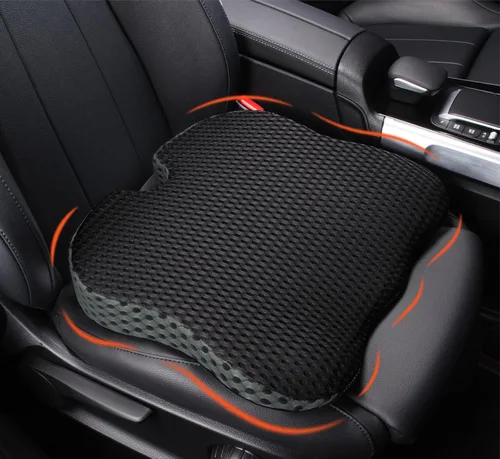 Vista 10 de Lofty Aim Cojín de asiento de coche, cómodos cojines de espuma viscoelástica para conducir (negro)