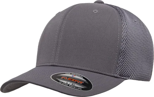 Vista 23 de Flexfit - Gorra ajustable de malla elástica en dos tonos Negro